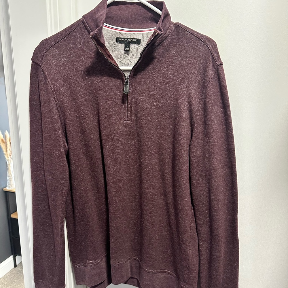 Banana Republic Burgundy Quarter-Zip